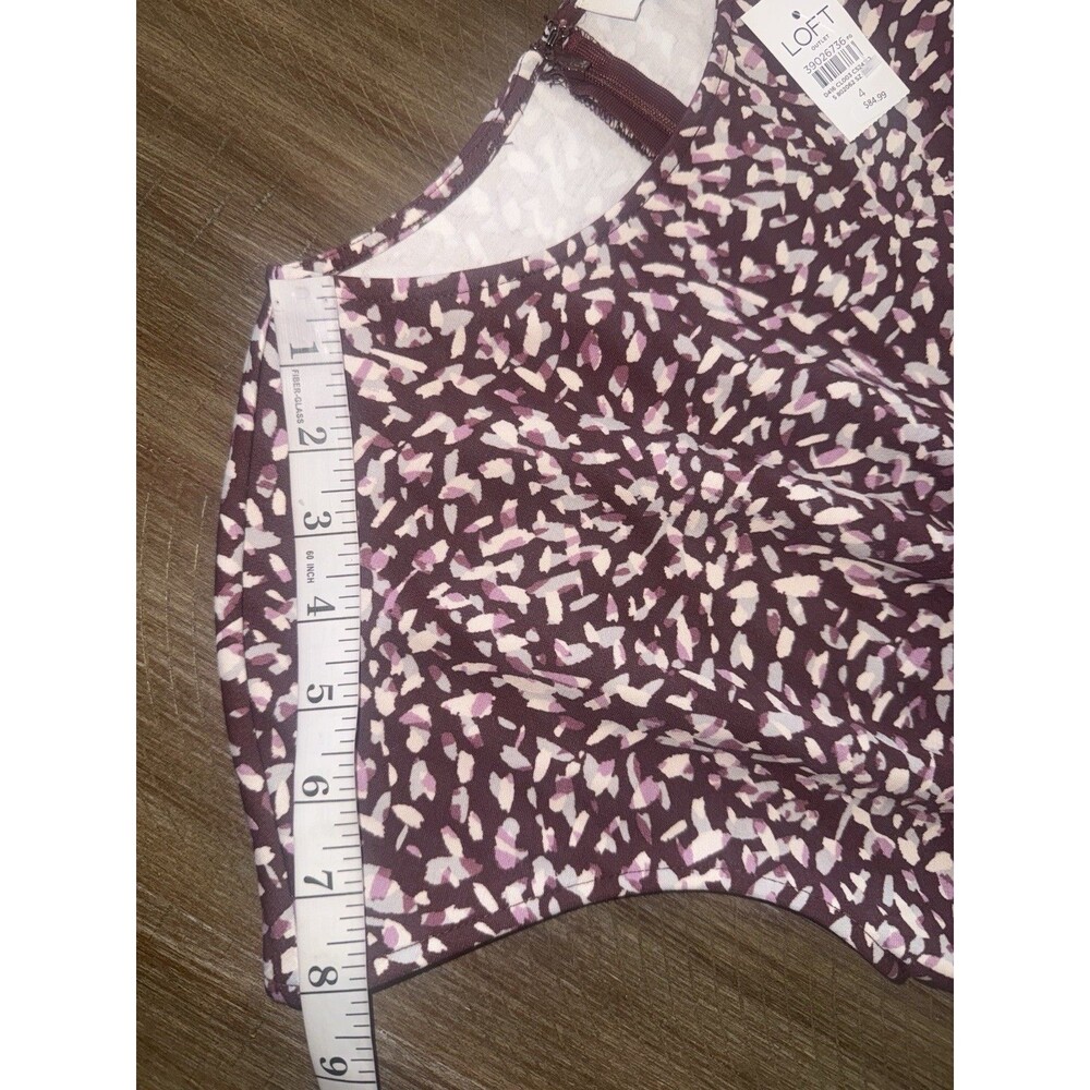 NWT LOFT Ann Taylor Multicolor Print Short Sleeve Dress Womens Size 4 NEW $84.99 - Picture 9 of 14